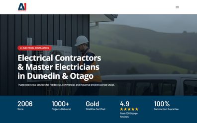A1 Electrical website on desktop