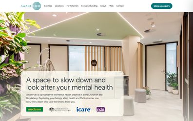 Awarehub website on desktop