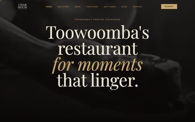 Char House website on desktop