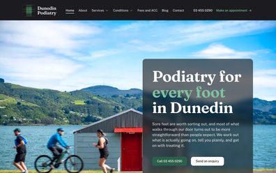 Dunedin Podiatry website on desktop