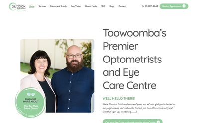 Outlook Eye Centre website on desktop