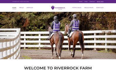 Riverrock Farm website on desktop