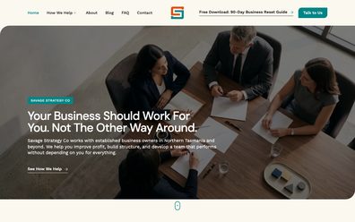 Savage Strategy website on desktop