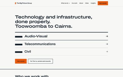 The Big Picture Group website on desktop