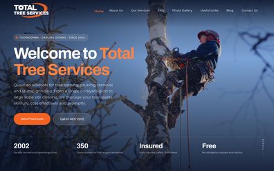 Total Tree website on desktop