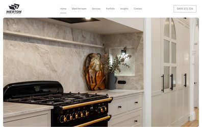 Weston Kitchens website on desktop