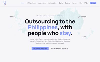 Yoonet website on desktop