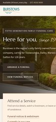 Burstows website on mobile