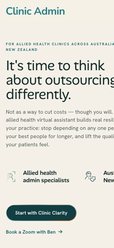 Clinic Admin website on mobile