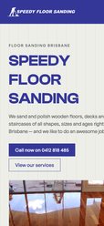 Speedy Floor Sanding website on mobile